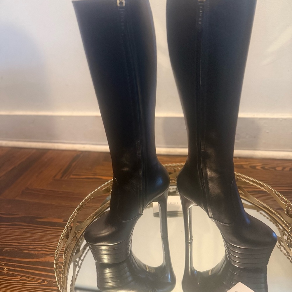 Gucci Black Knee-High Boots - Picture 10 of 16